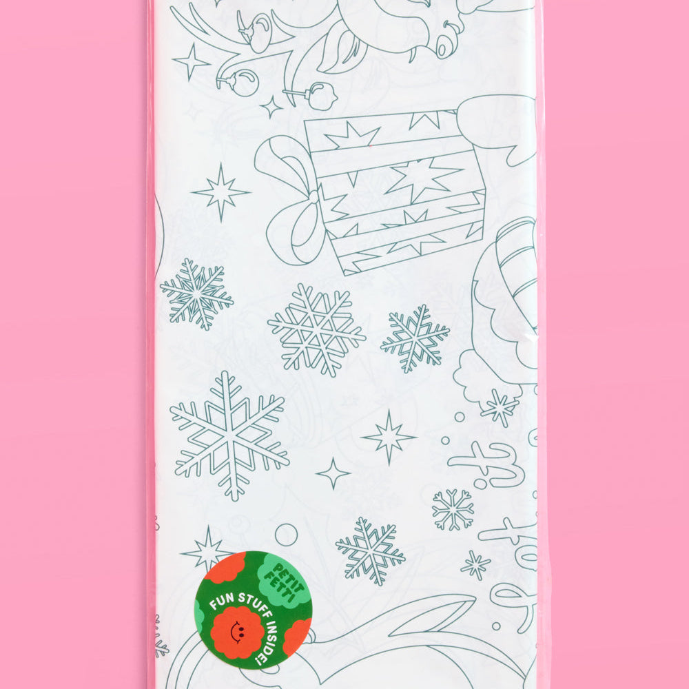 Color Me Merry Paper Tablecloth - Coloring Tablecloth