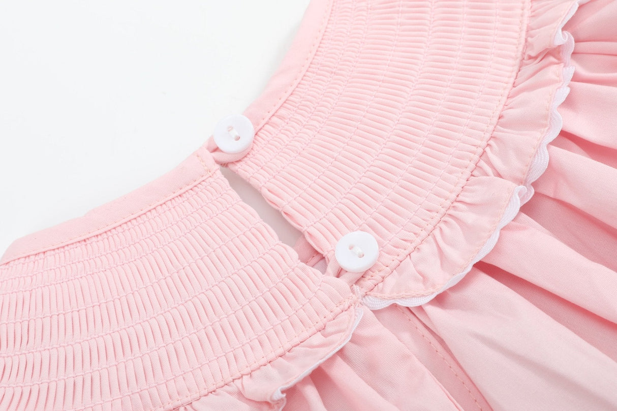 Pink Butterflies Smocked Bishop Dress