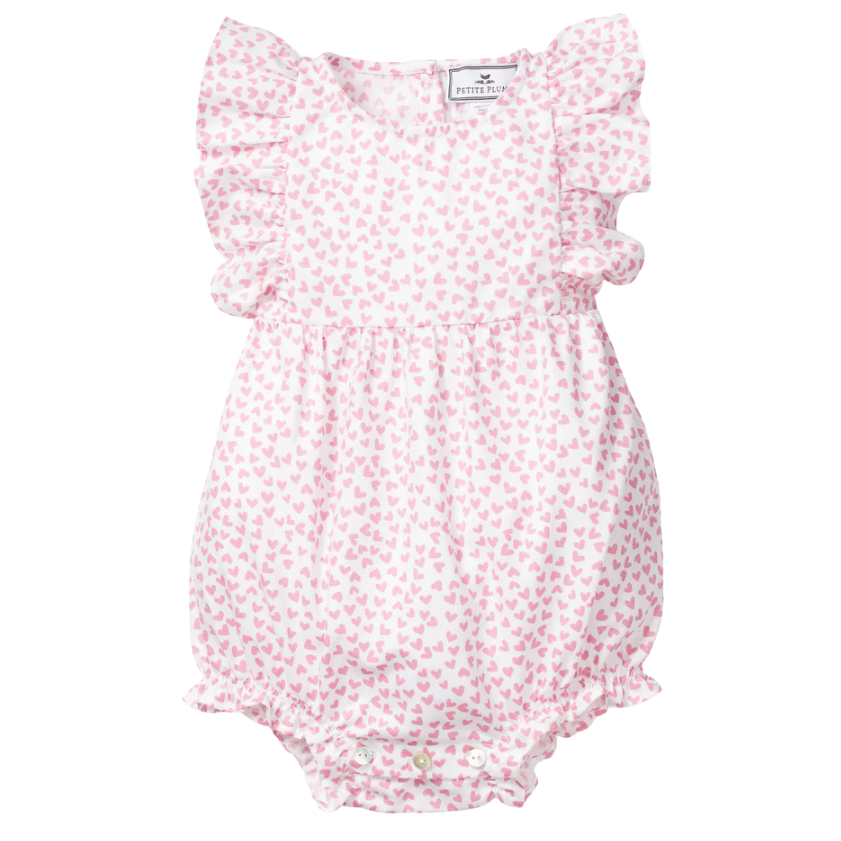 Baby's Twill Ruffled Romper in Sweethearts