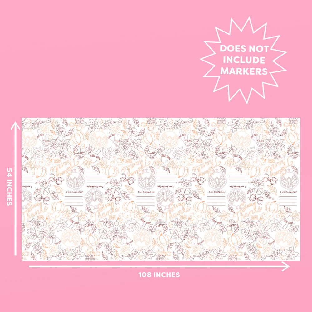 Give Thanks Paper Tablecloth - Coloring Tablecloth