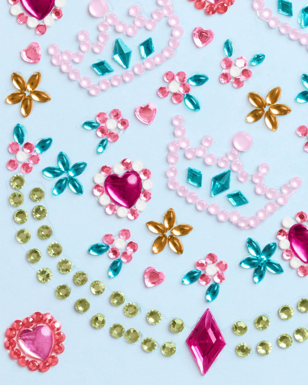 53 face gems including crowns, flowers, hearts + more