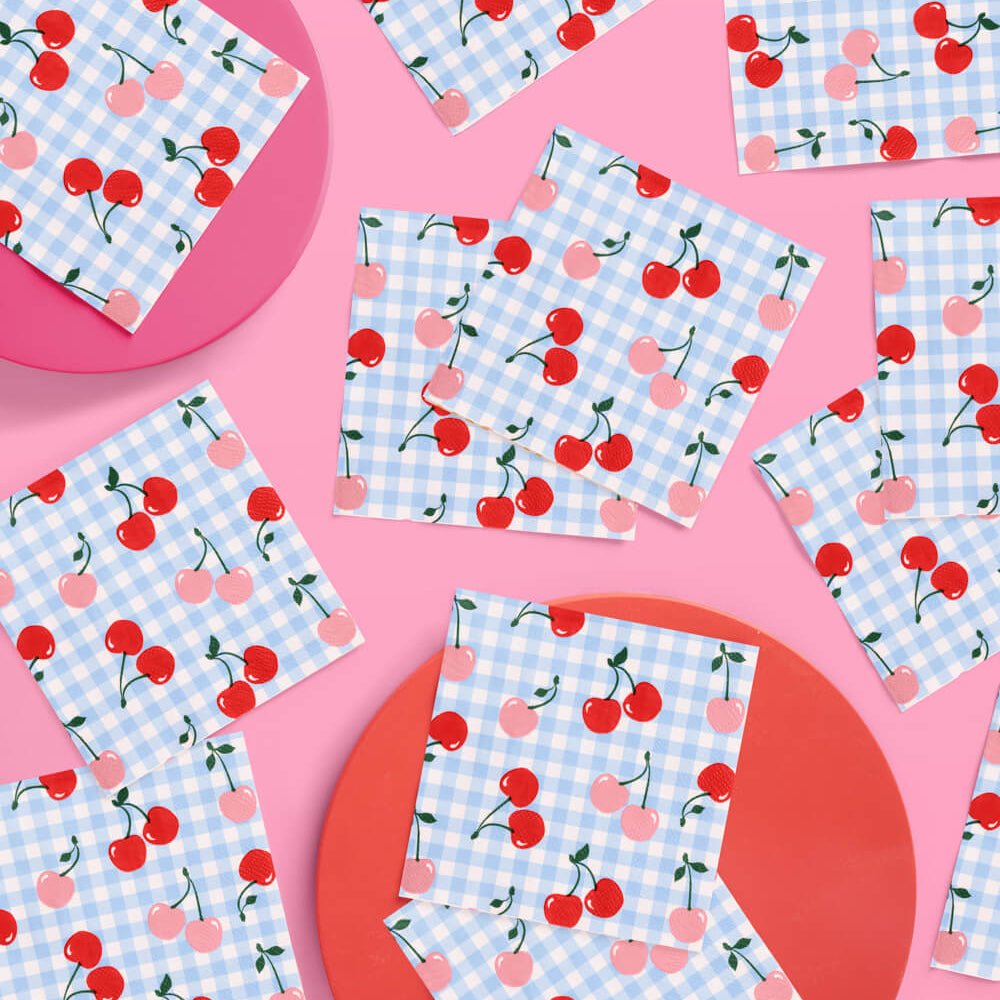 Cherry Pop Napkins - 25 Paper Napkins