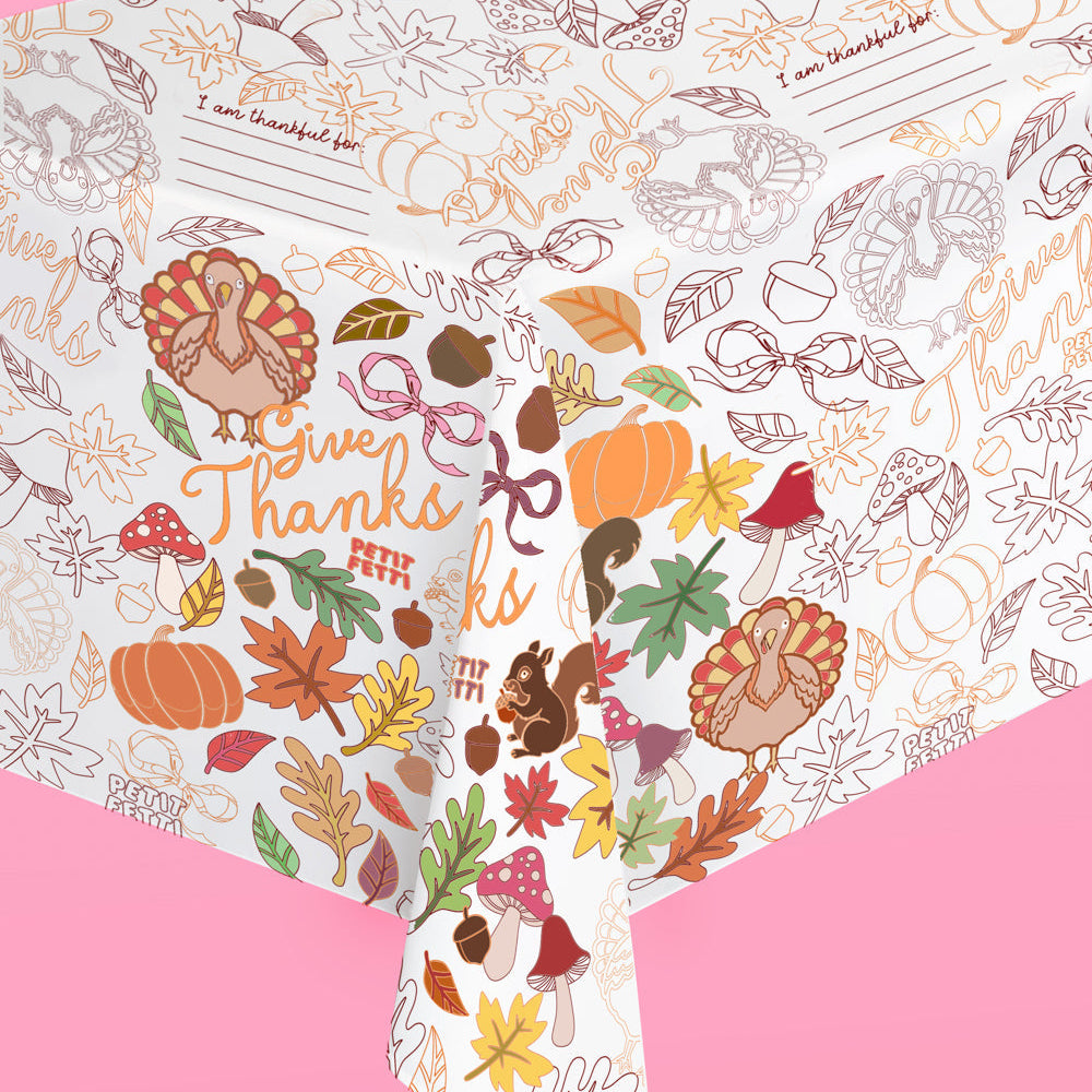 Give Thanks Paper Tablecloth - Coloring Tablecloth