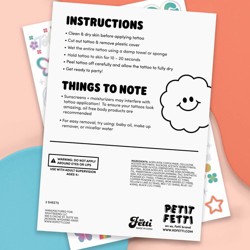 Groovy Rainbow Tats - 68 Temporary Tattoos