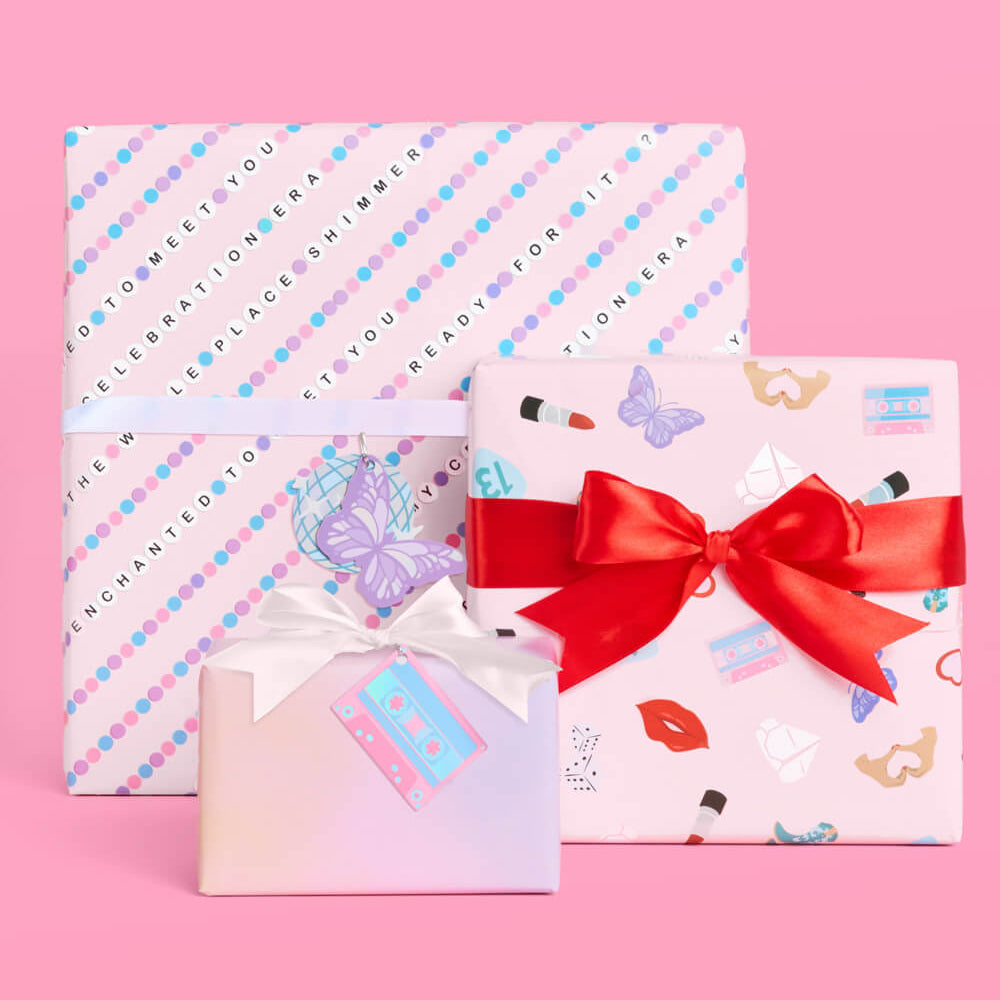 Gifting Era Wrapping Paper Set - 12 Sheets + 16 Tags