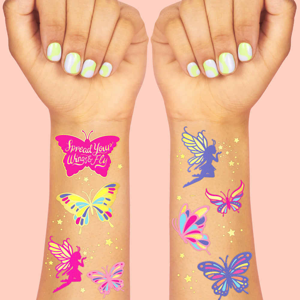 Fairy Flutter Tats - 34 Foil Temporary Tattoos