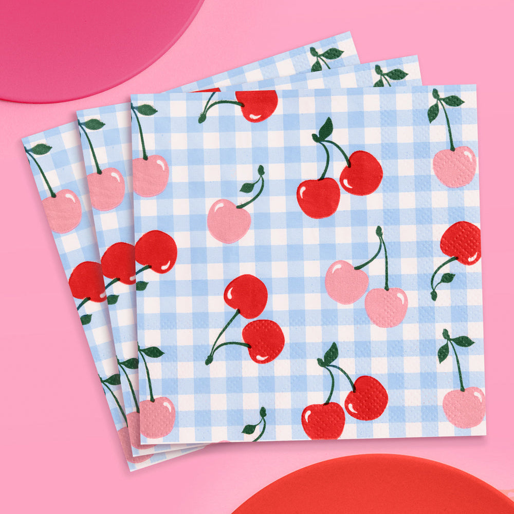 Cherry Tableware Bundle - Paper Plates, Cups + Napkins