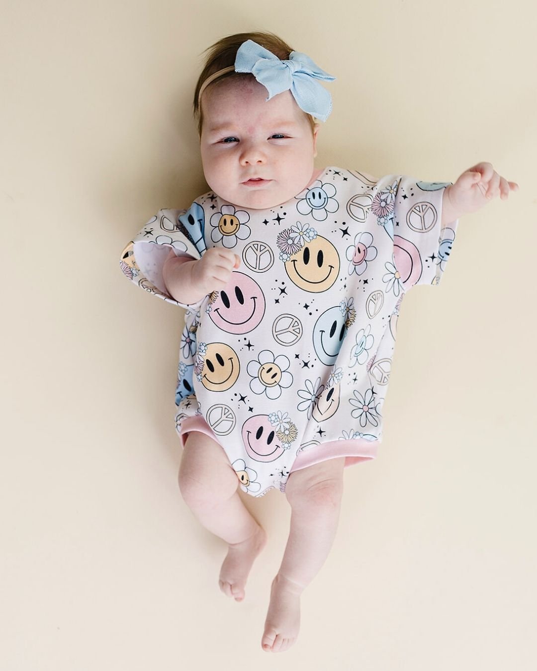 Short Sleeve Bubble Romper | Groovy Girl - HoneyBug