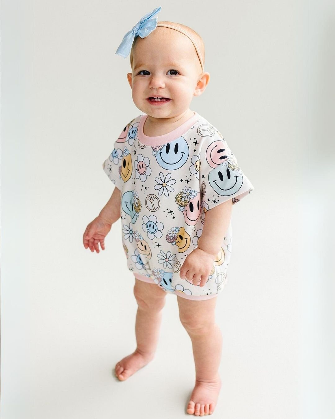 Short Sleeve Bubble Romper | Groovy Girl - HoneyBug