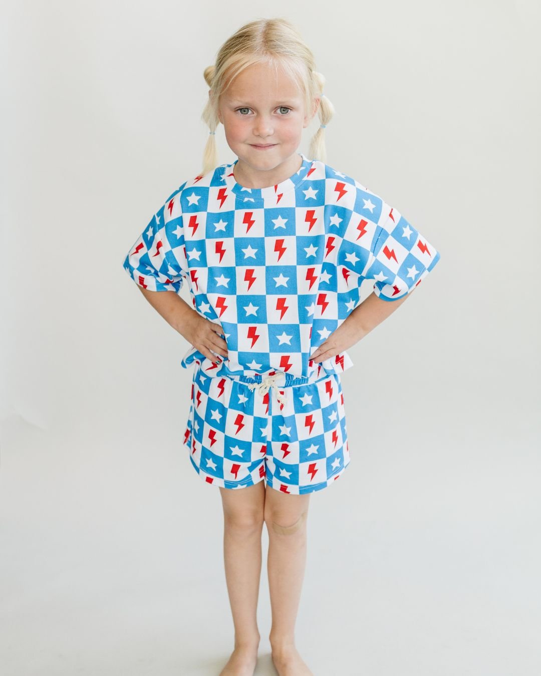 Shorts Set | Checks & Stars - HoneyBug