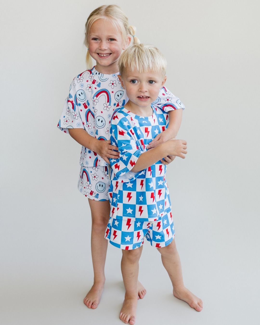 Shorts Set | Checks & Stars - HoneyBug