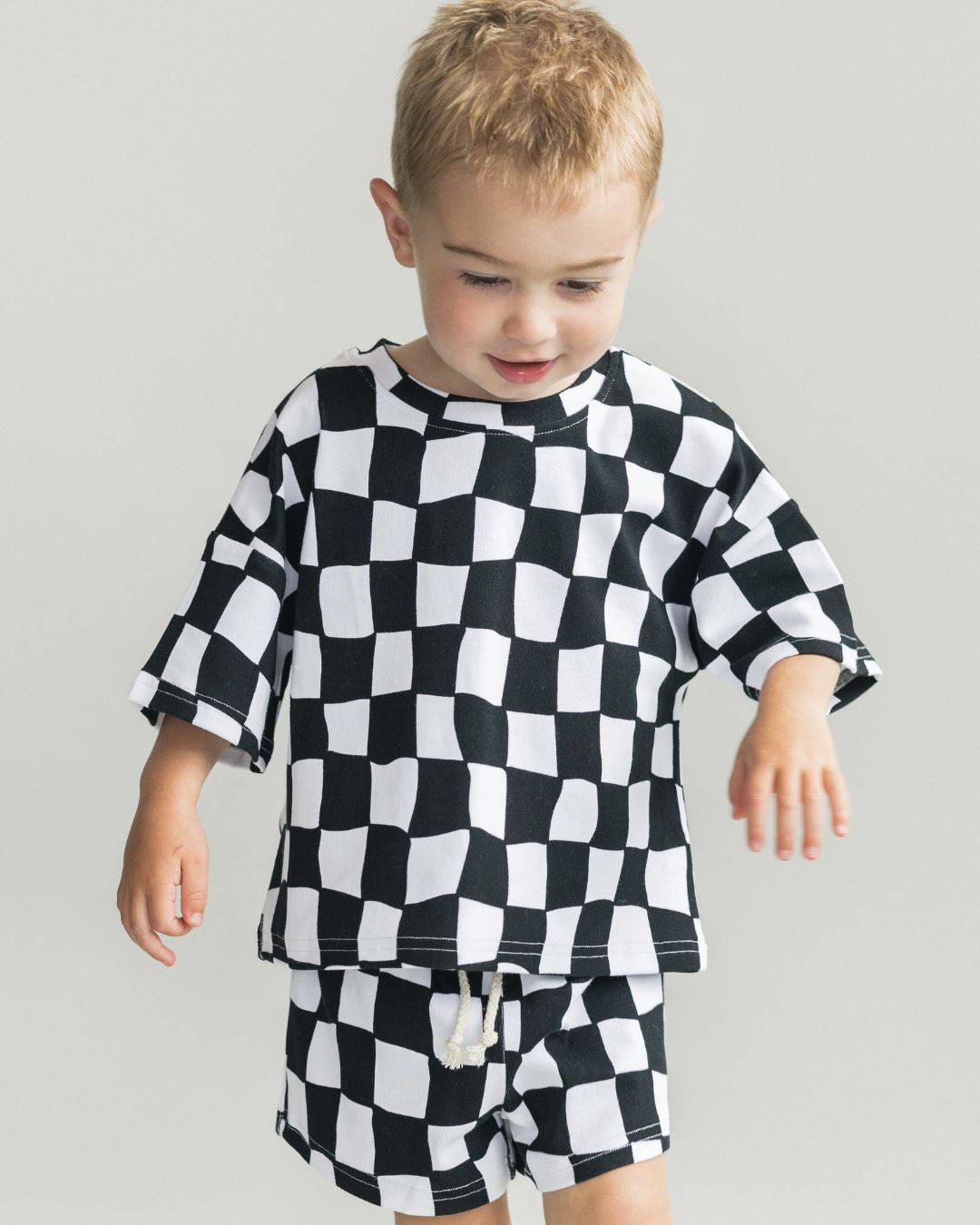 Shorts Set | Wavy Checkered - HoneyBug