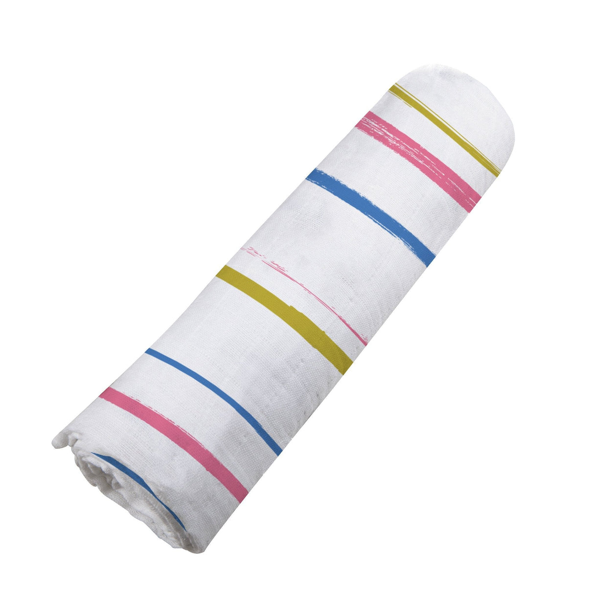 Watercolor Stripe Cotton Muslin Swaddle - HoneyBug
