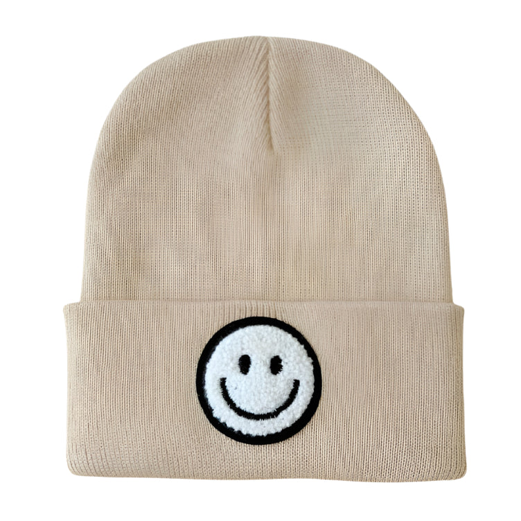 Smiley Beanie | Beige - HoneyBug