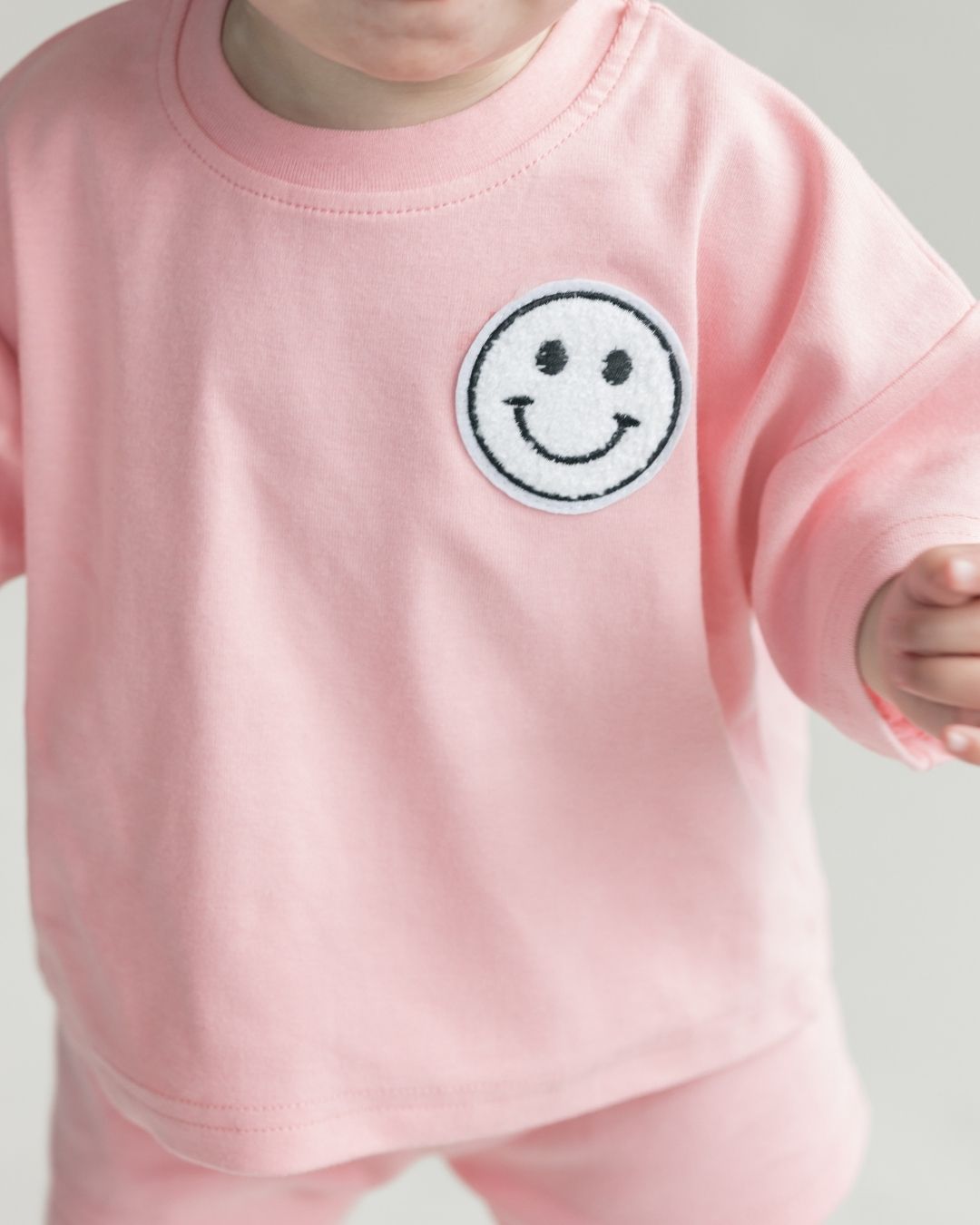 Smiley Shorts Set | Pink Peach - HoneyBug
