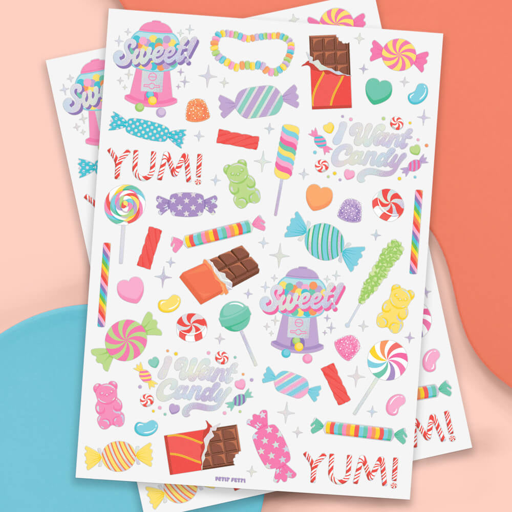I Want Candy Tats - 72 foil temporary tattoos