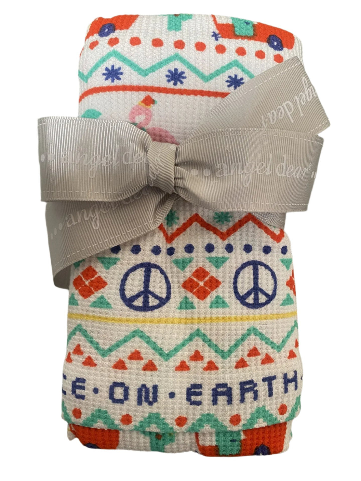 Swaddle Blanket - California Fair Isle White - HoneyBug