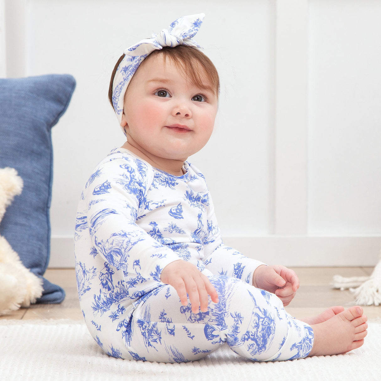 Toile de Jouy Bamboo Romper - HoneyBug