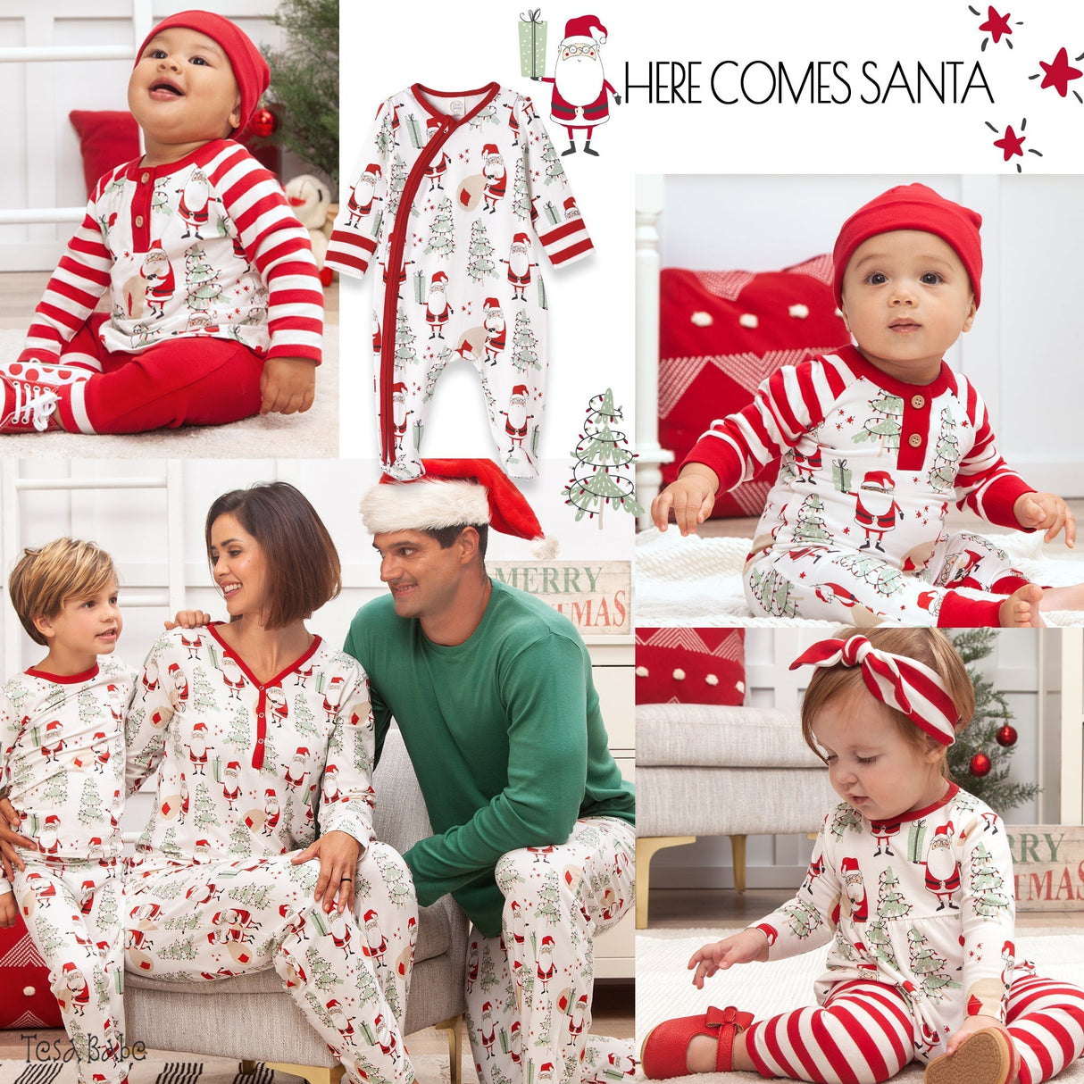 Christmas Santa Bamboo Zipper Romper - HoneyBug