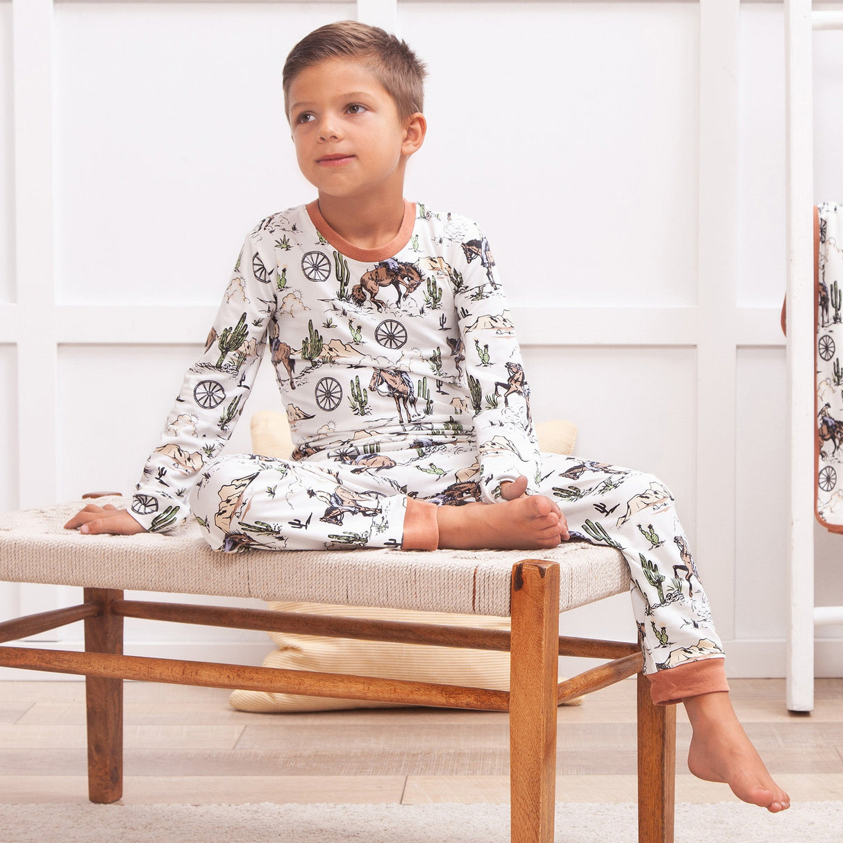 Cowboy On The Range Bamboo Pajama Set - HoneyBug