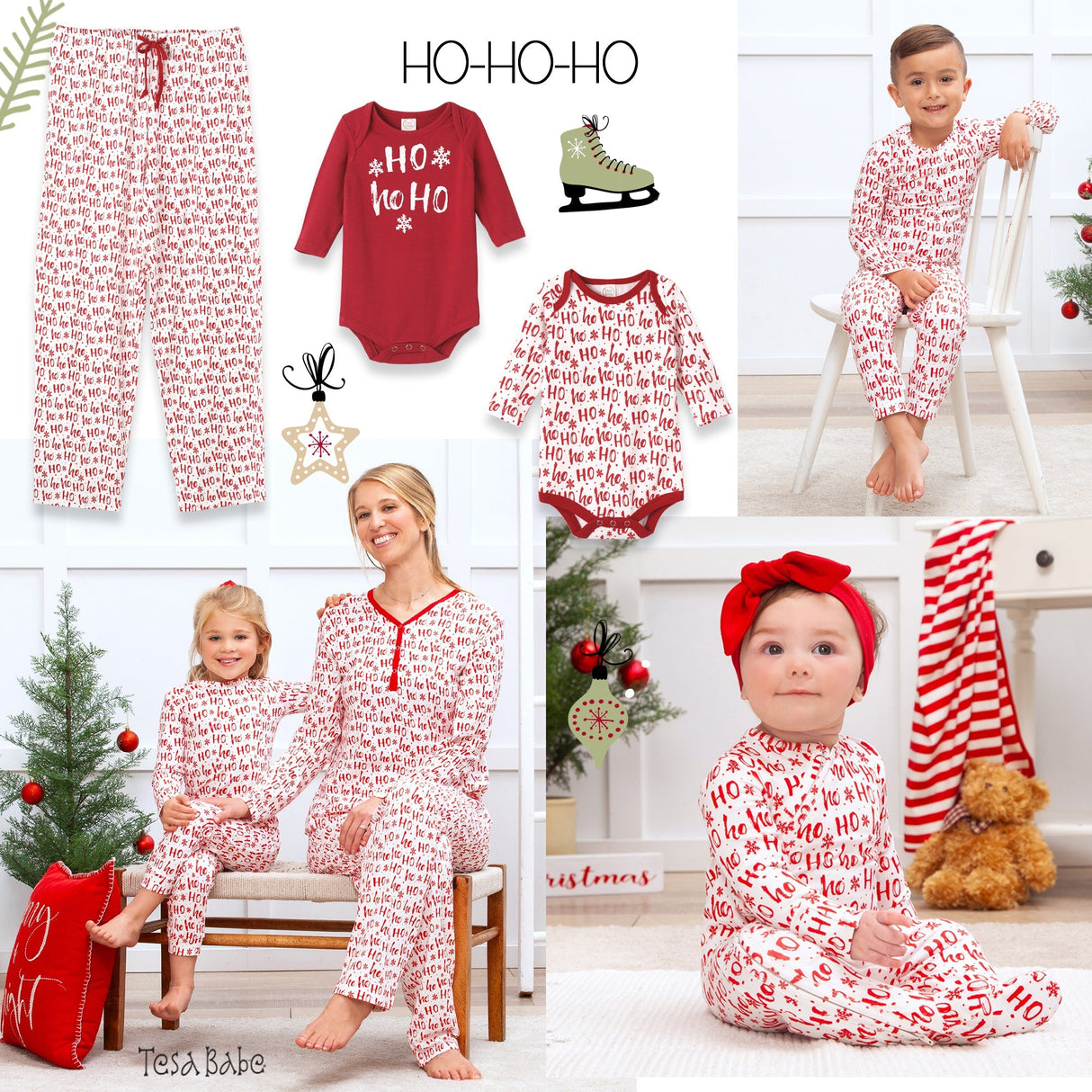 Christmas Bamboo Kids' Pajama Set Ho-Ho-Ho - HoneyBug