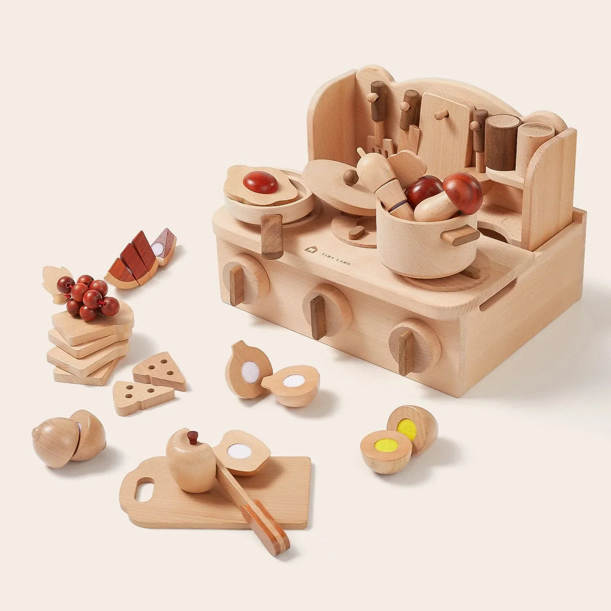 Tiny Land® Wooden Cut and Play Food Toys - HoneyBug
