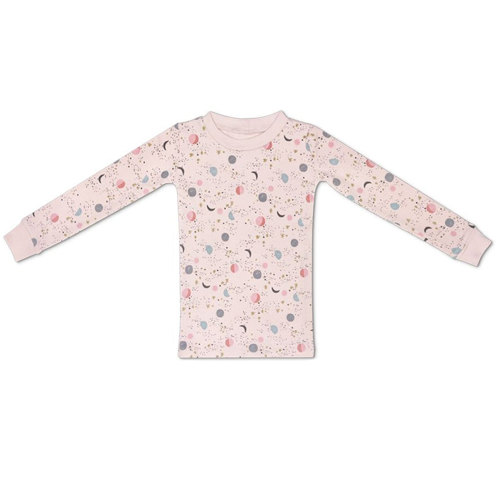Organic Cotton Pajama - Pink Moon & Stars - HoneyBug