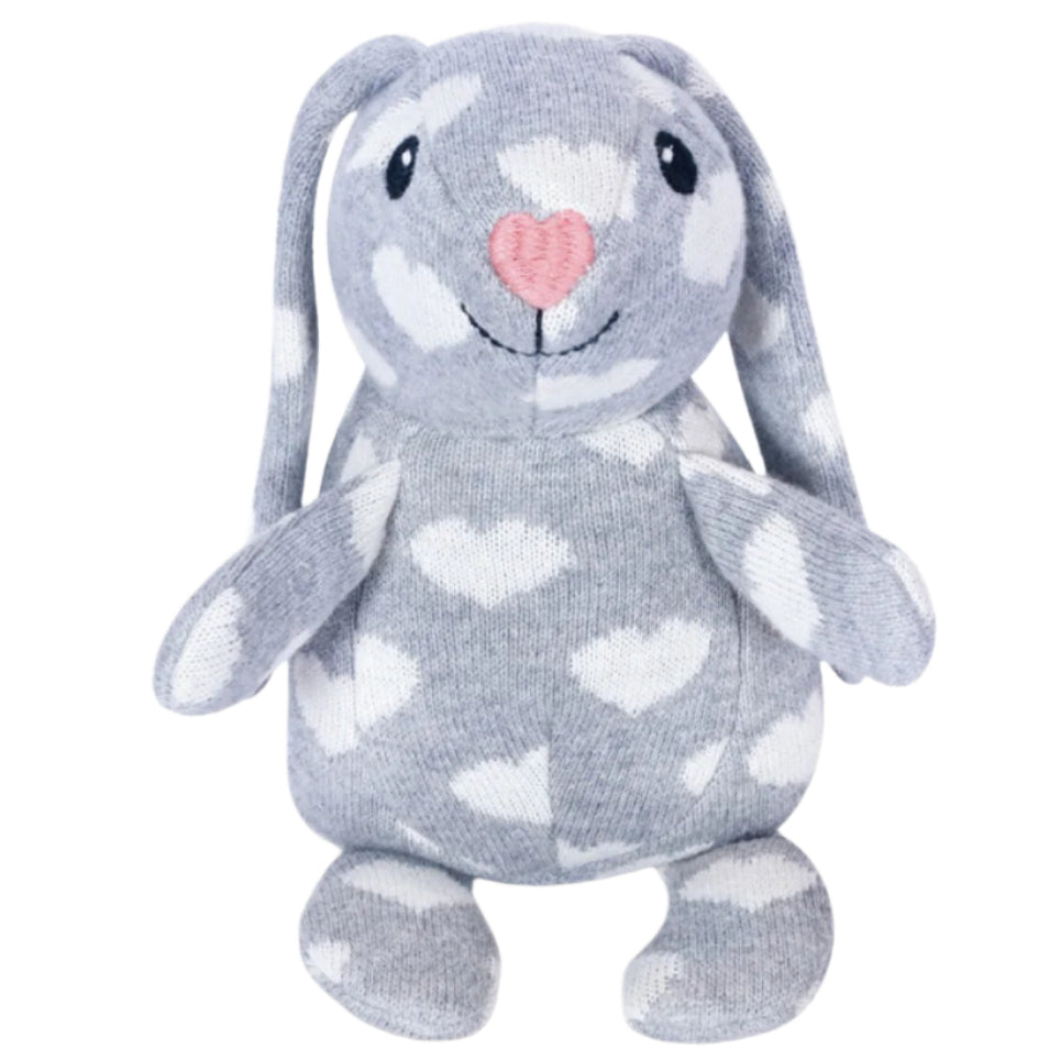 Knit Patterned Bunny Plush - Valentine - HoneyBug