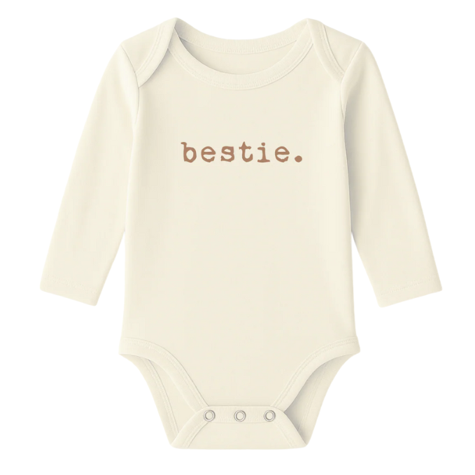 Bestie Clay Organic Cotton Baby Bodysuit Long Sleeve