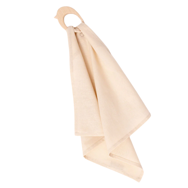 Sparrow - Linen + Maple Ring Teether - HoneyBug