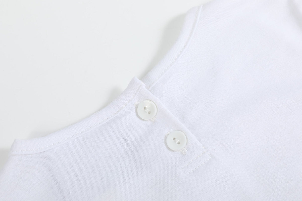 White Cotton Layering Girls Shirt