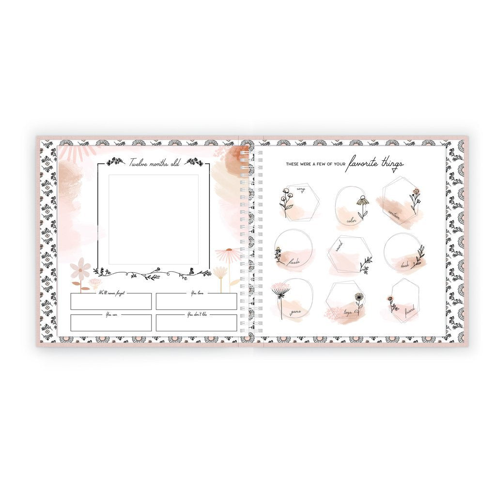Wildflower Meadow Luxury Memory Baby Book - HoneyBug