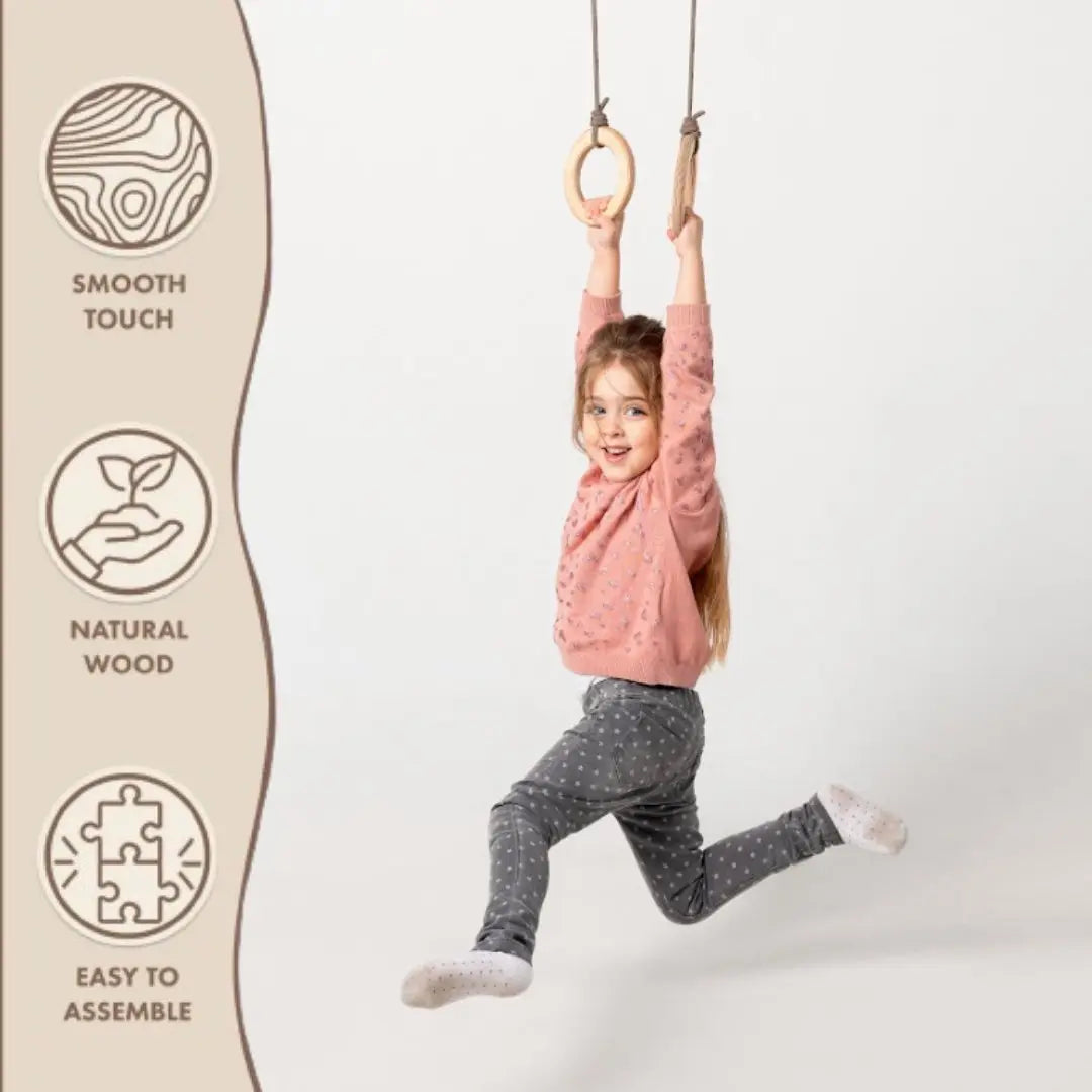 Wooden Gymnastic Rings for Kids - HoneyBug