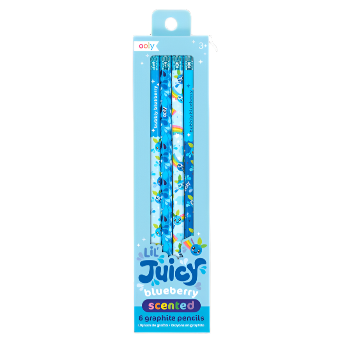 Lil Juicy Scented Graphite Pencils - Blueberry (set of 6) - HoneyBug