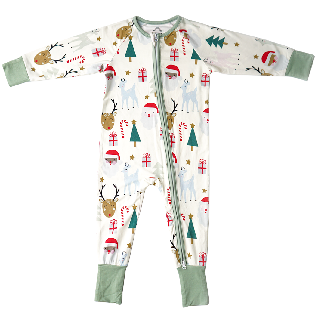 Santa and Friends Bamboo Romper - HoneyBug
