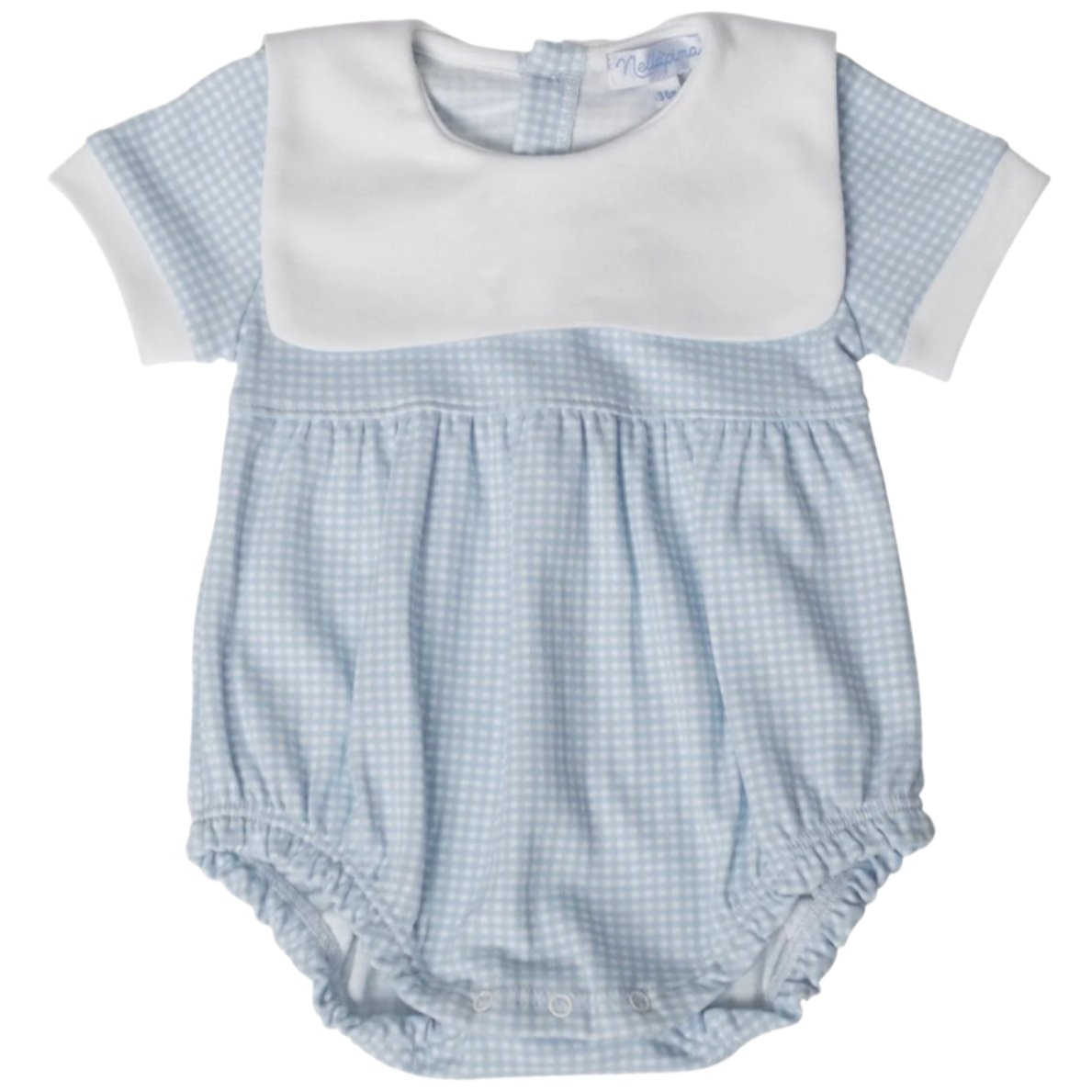 Blue Gingham Baby Bubble - HoneyBug
