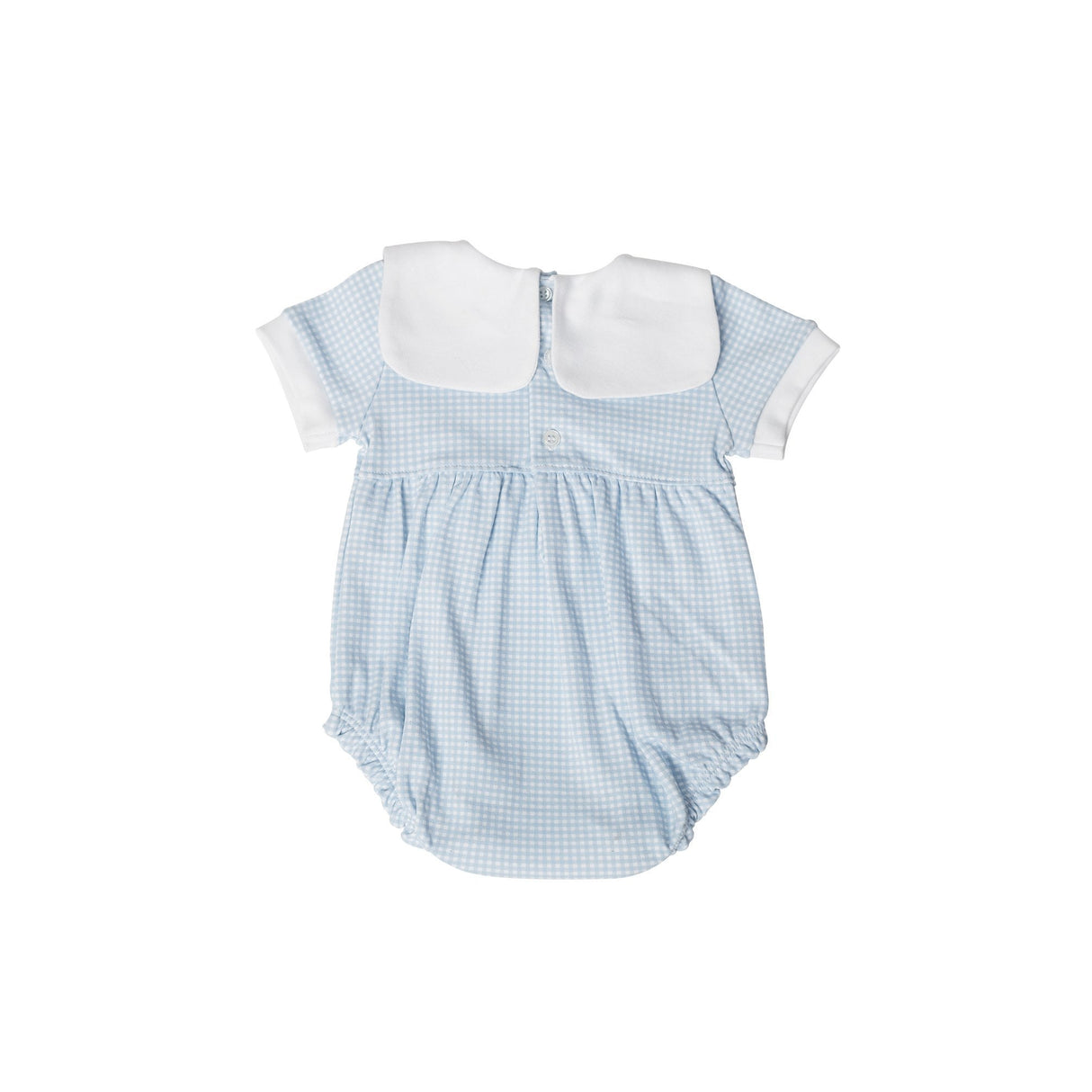 Blue Gingham Baby Bubble - HoneyBug