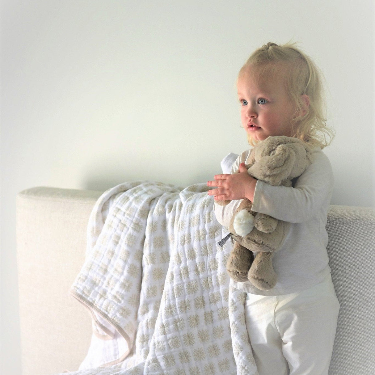 Flower Child Cotton Muslin Newcastle Blanket - HoneyBug