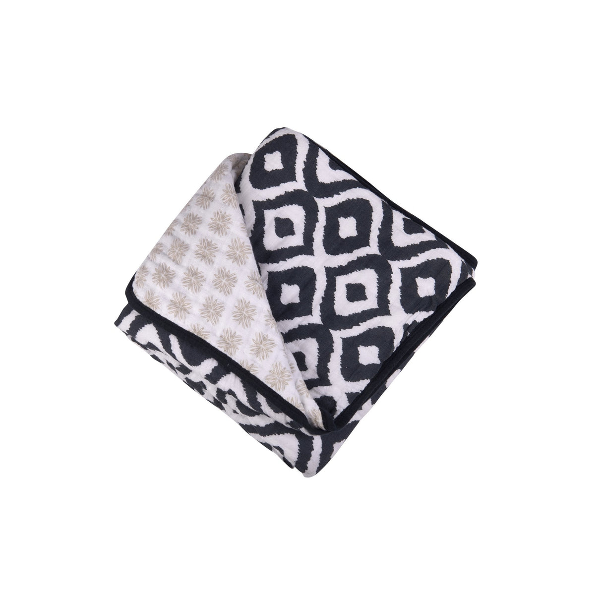 Morrocan Blue And Flower Child Cotton Muslin Newcastle Blanket - HoneyBug