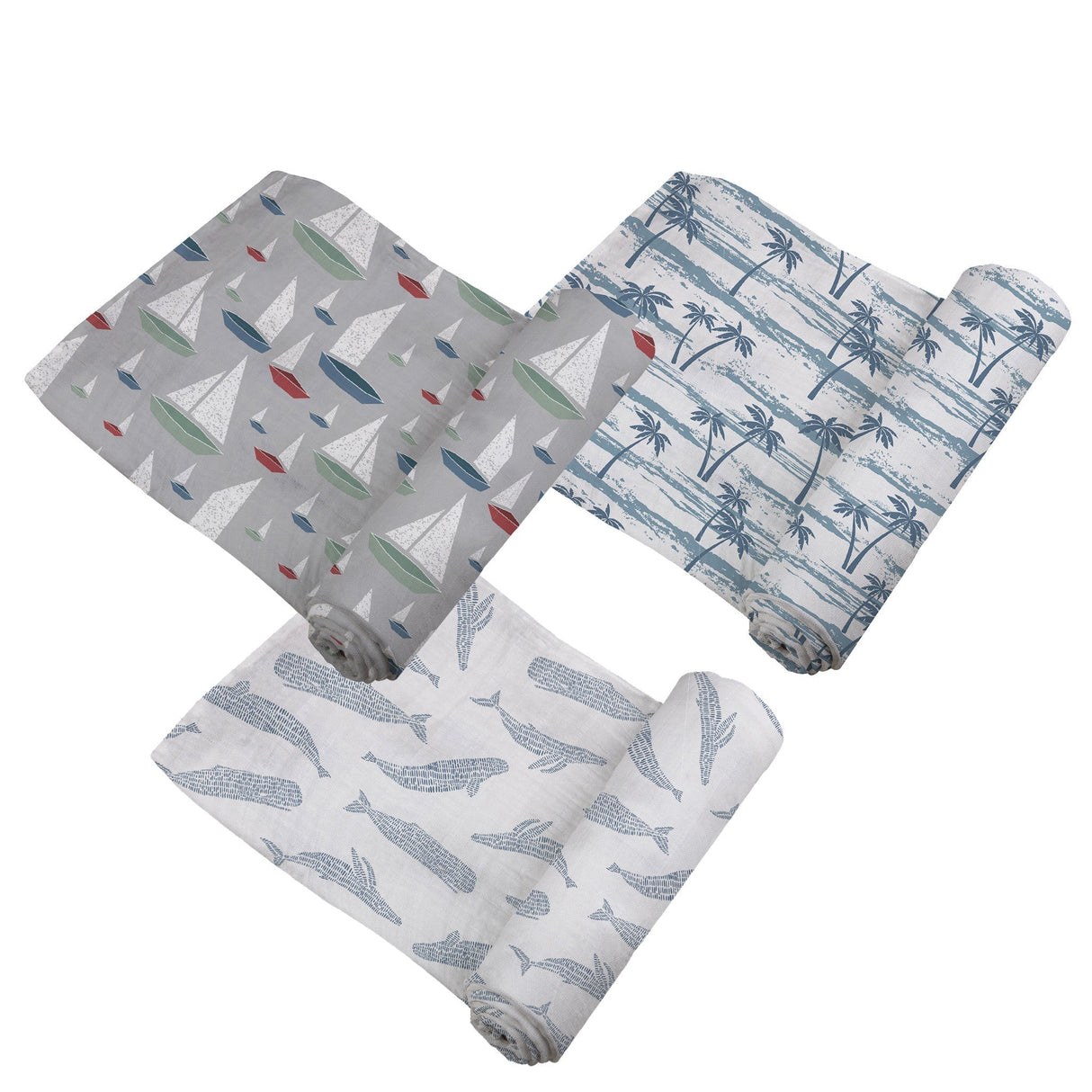 Ocean Tides Bamboo Swaddle 3 Pack - HoneyBug