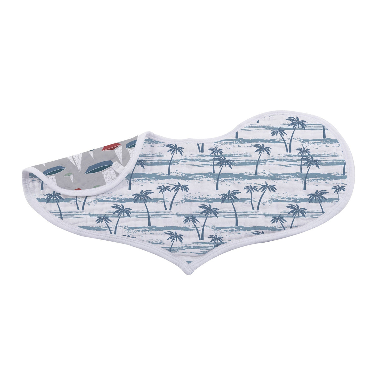 Ocean Tides Bamboo Burp Cloth/Heart Bib 2PK - HoneyBug