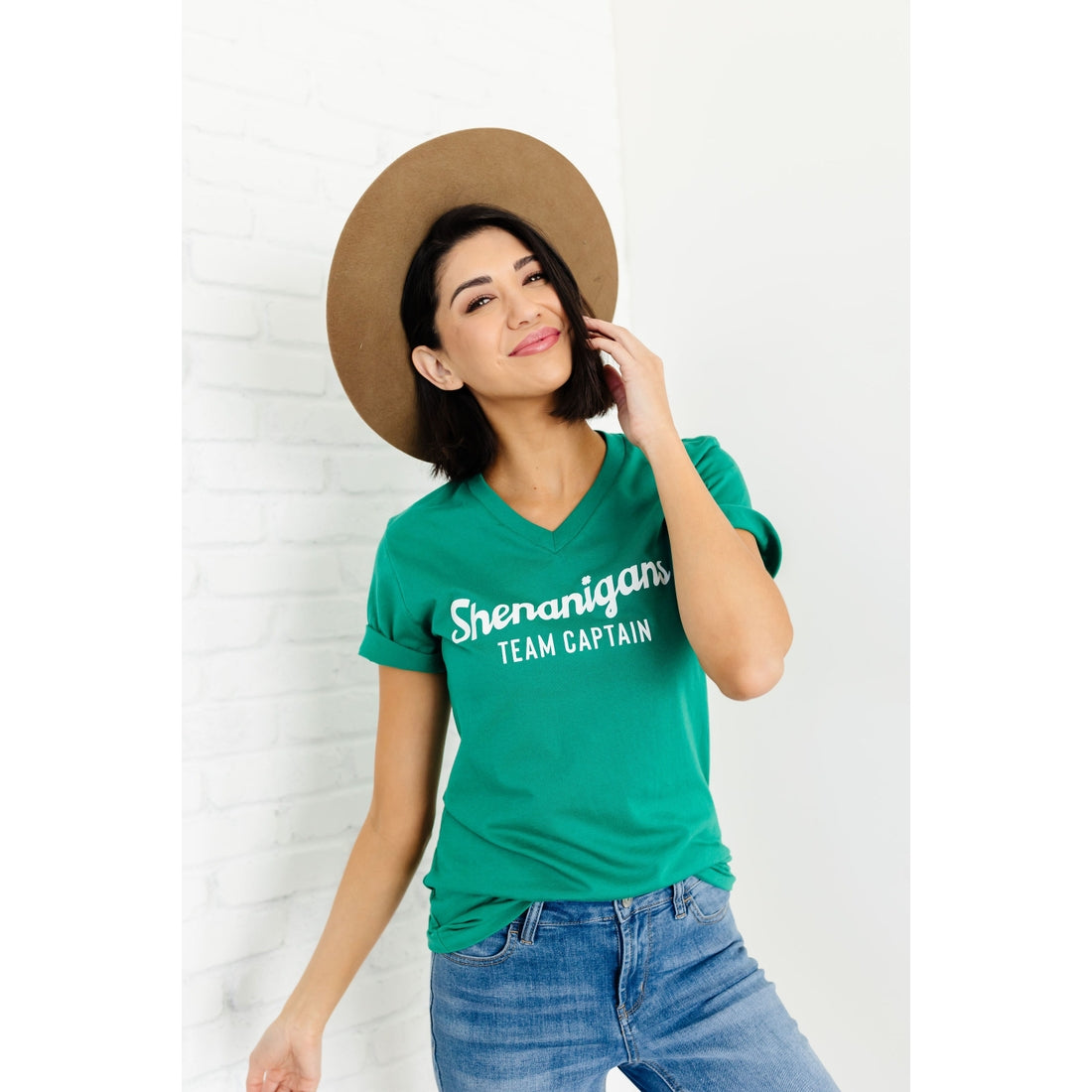 Shenanigans Team Captain Green Women's Tee - HoneyBug