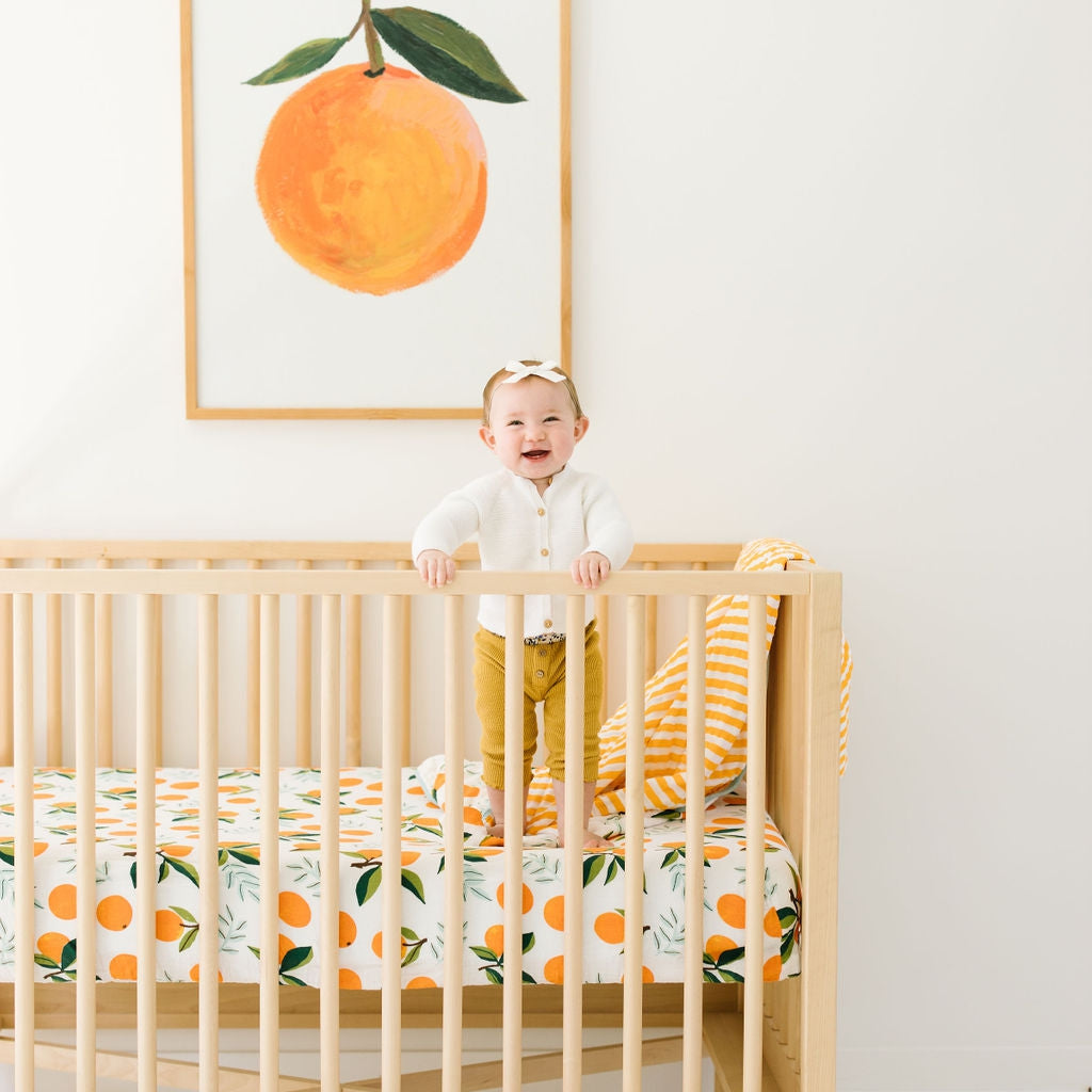 Clementine Crib Sheet - HoneyBug