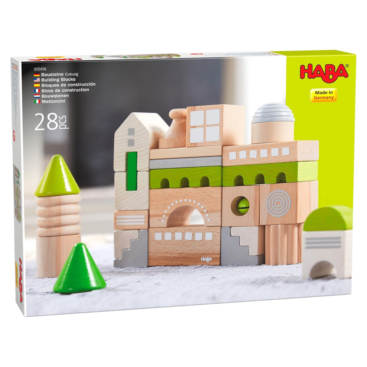 Coburg 28 Piece Wooden Building Blocks - HoneyBug