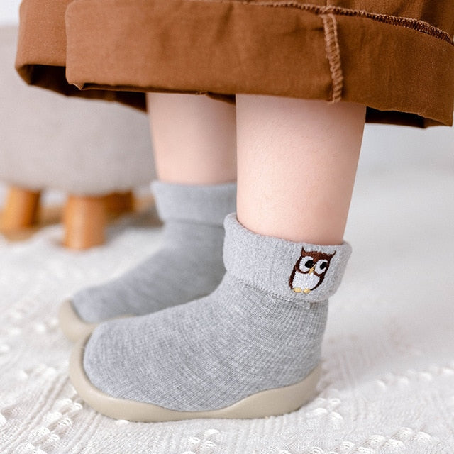Baby Animal Sock Shoes - Owl - HoneyBug