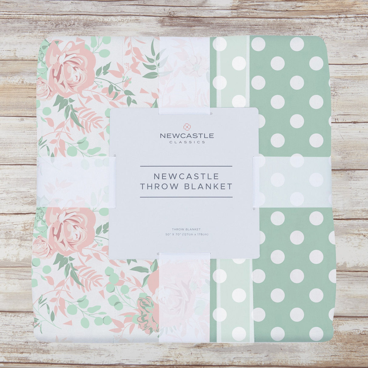 Desert Rose and Jade Polka Dot Cotton Muslin Throw Blanket - HoneyBug