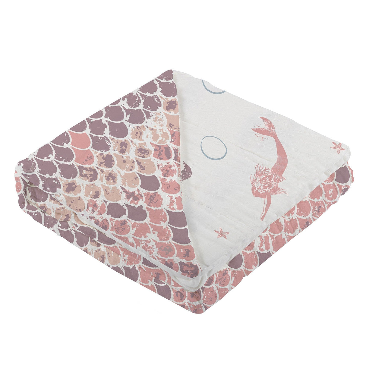 Mermaids and Scales Bamboo Muslin Newcastle Blanket - HoneyBug