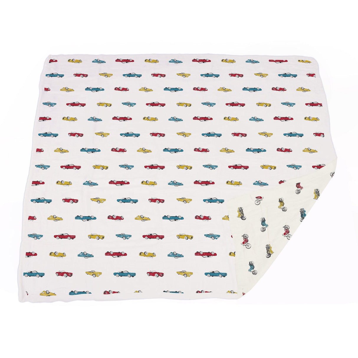 Vintage Muscle Cars and Motorcycles Bamboo Muslin Newcastle Blanket - HoneyBug