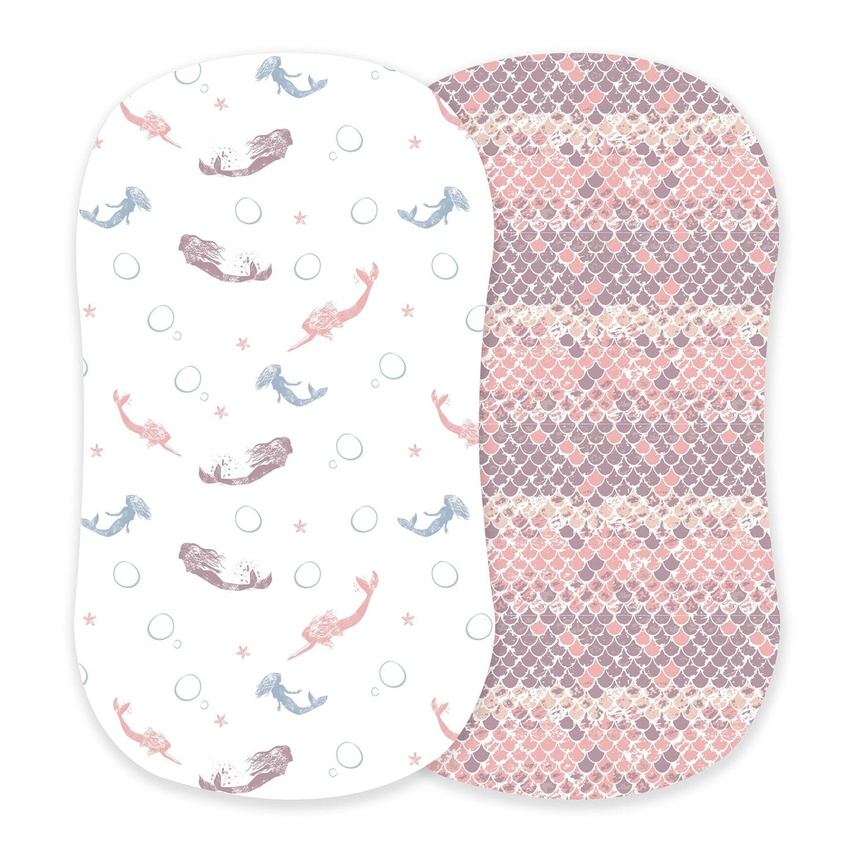 Mermaids and Scales Bamboo Changing Pad Cover/Bassinet Sheets - HoneyBug