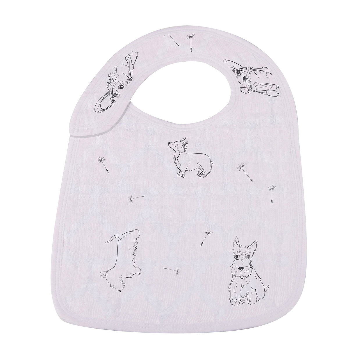 Dandelions Bamboo Muslin Snap Bibs 3PK - HoneyBug